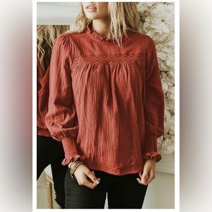 2️⃣6️⃣Balloon sleeve fall blouse